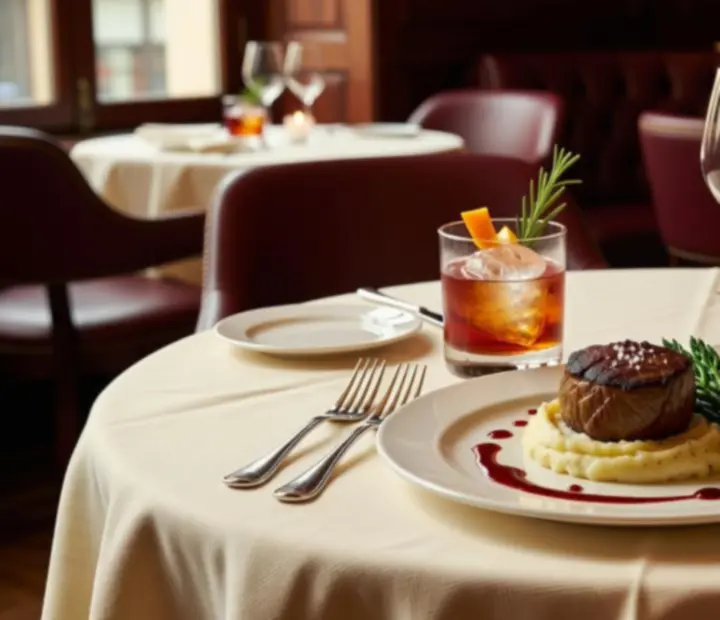 Refined cocktail served alongside a gourmet plated dish for a premium pairing