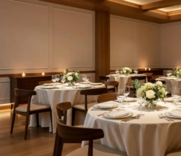 Private venue hire setup at Hearth & Hold'em with a long table and candlelit setting