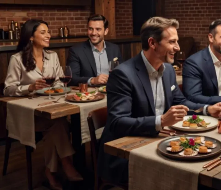 Themed gourmet dinner event with plated seasonal dishes at Hearth & Hold'em